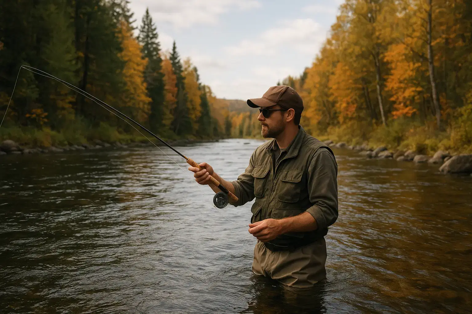 Pêcheur en rivière